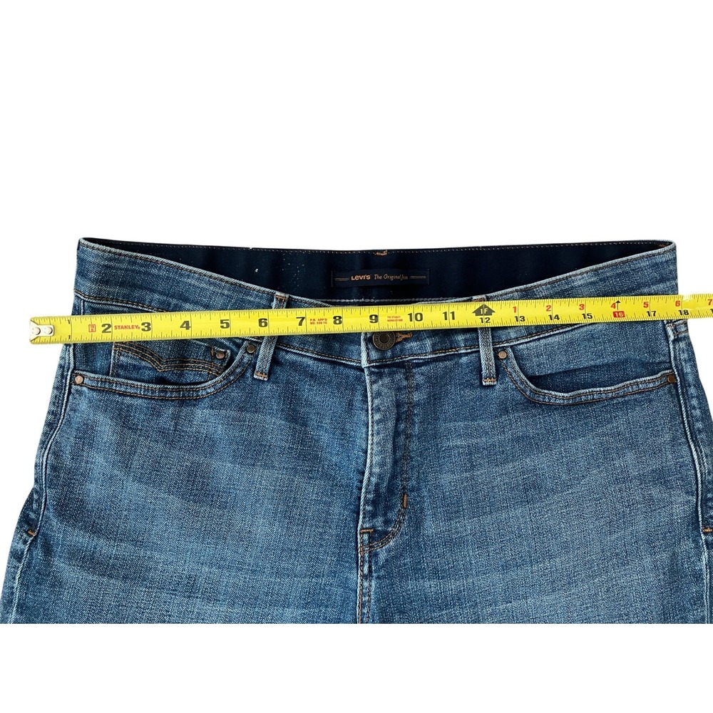 Levi's 525 Perfect Waist Capris Jeans Women's Blue Denim Vintage Cropped Size 14 - Picture 3 of 9